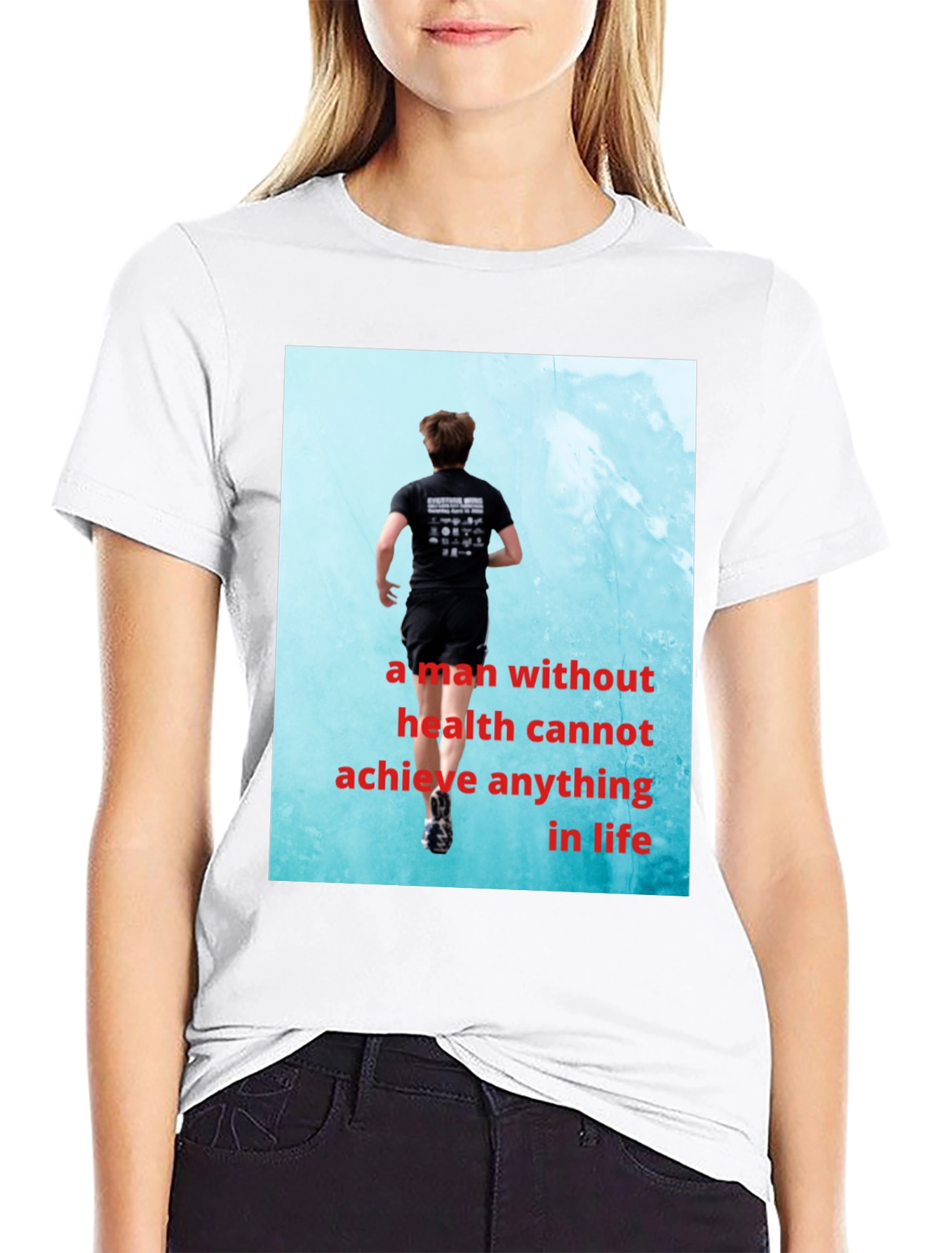 Black Health Motivation T-Shirt view 9