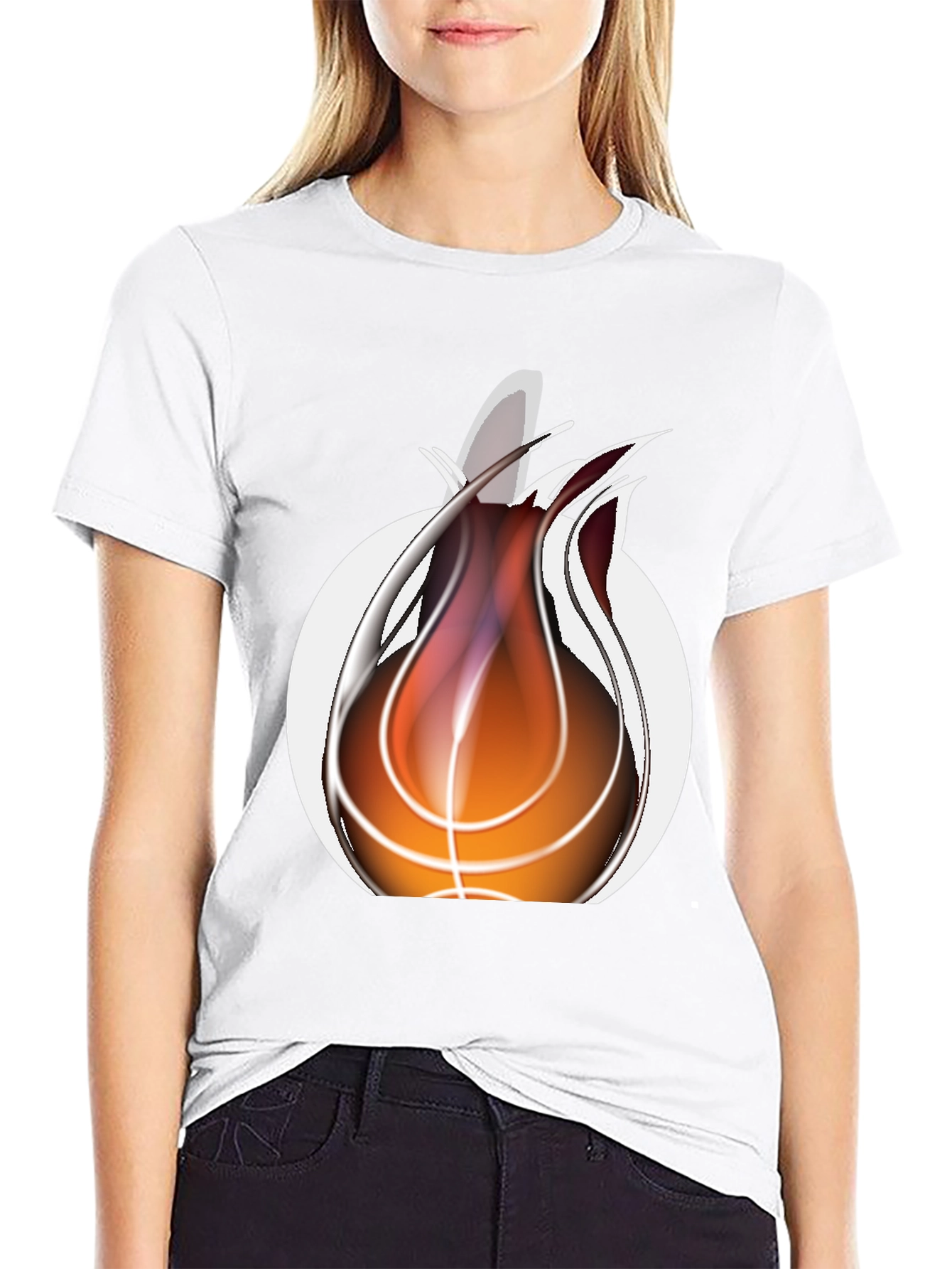 Black Fiery Basketball Graphic Tee - Cool Sportswear view 9