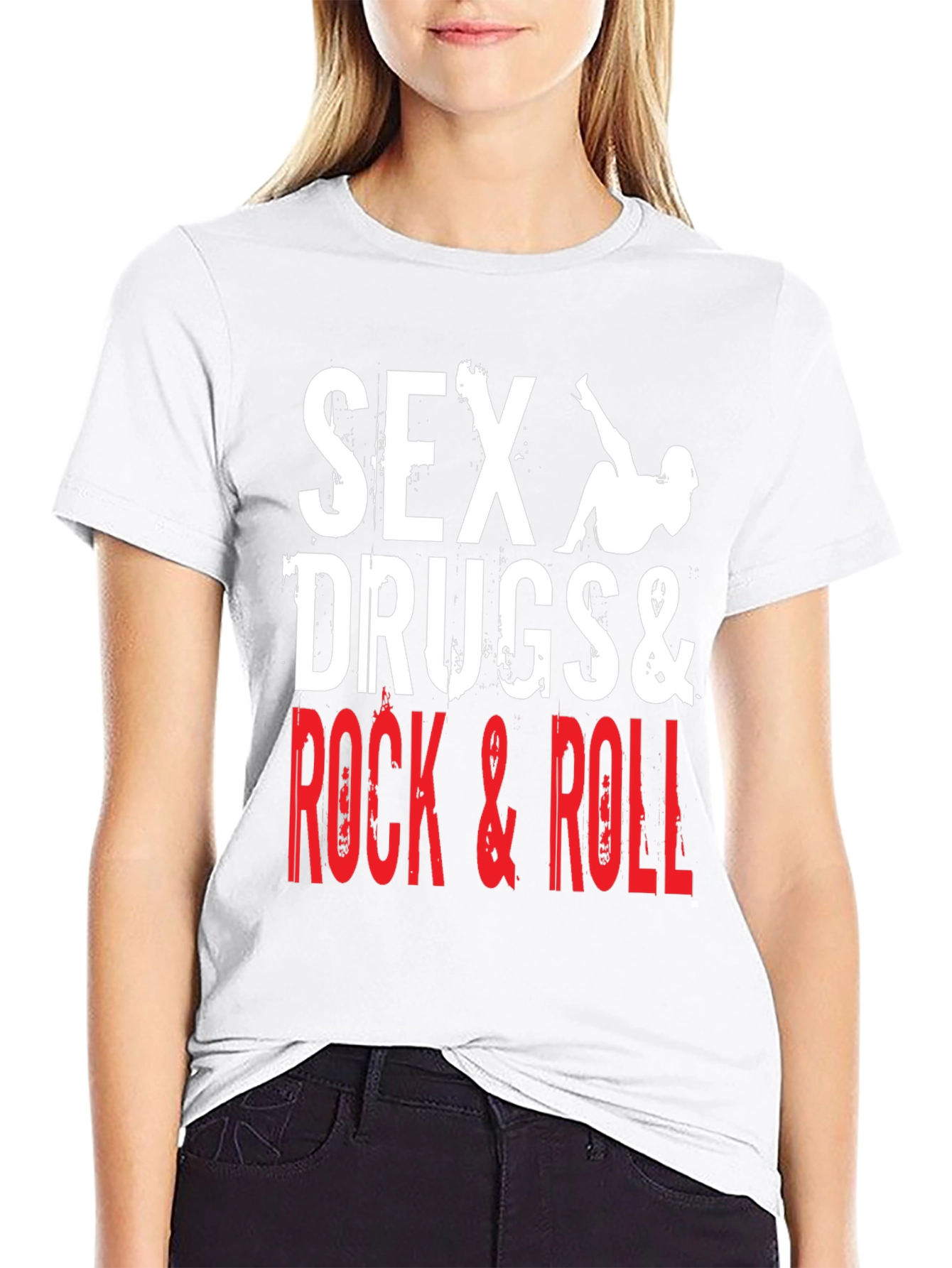 Black Sex, Drugs & Rock and Roll Graphic T-Shirt view 9