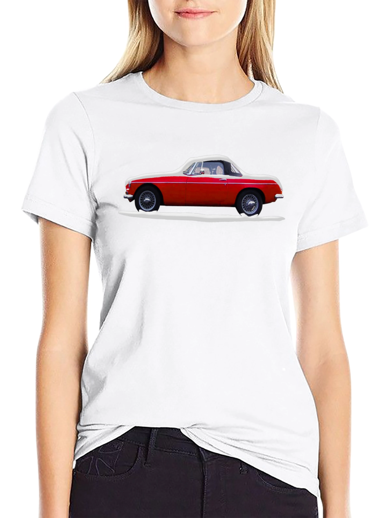 Black Classic Red Car Graphic Tee - Stylish Black T-Shirt view 9