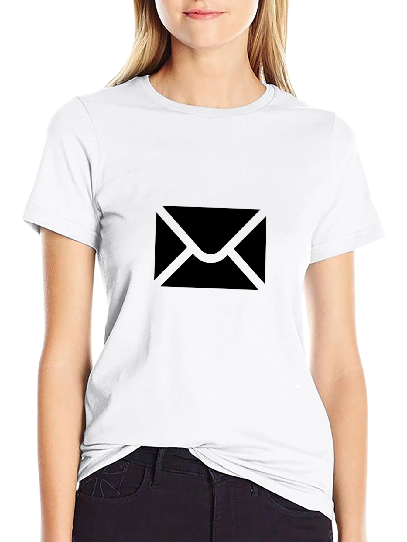 Black Black Envelope Graphic Tee - Modern Minimalist Design view 9