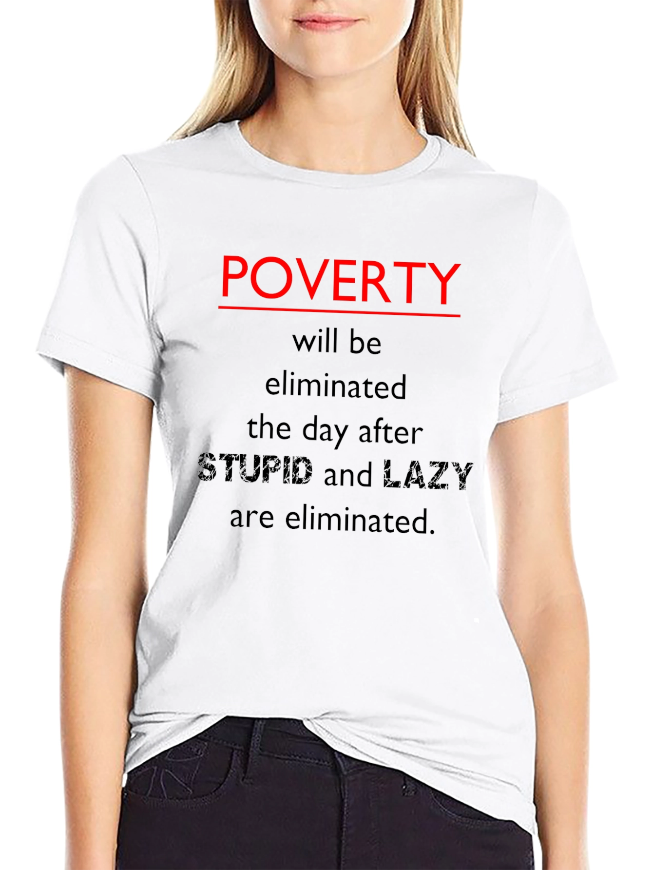 Black Poverty Elimination Statement T-Shirt view 9