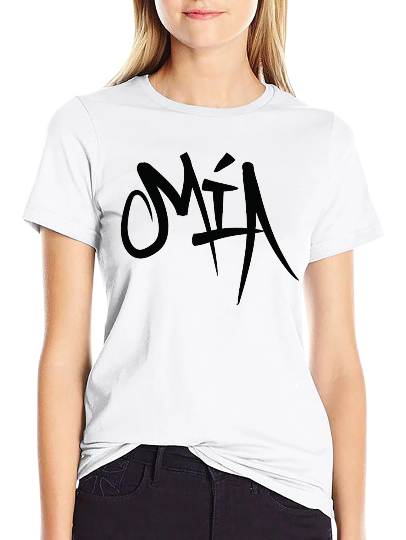 Black Men's Black Graphic T-Shirt - "MIA" Design view 9