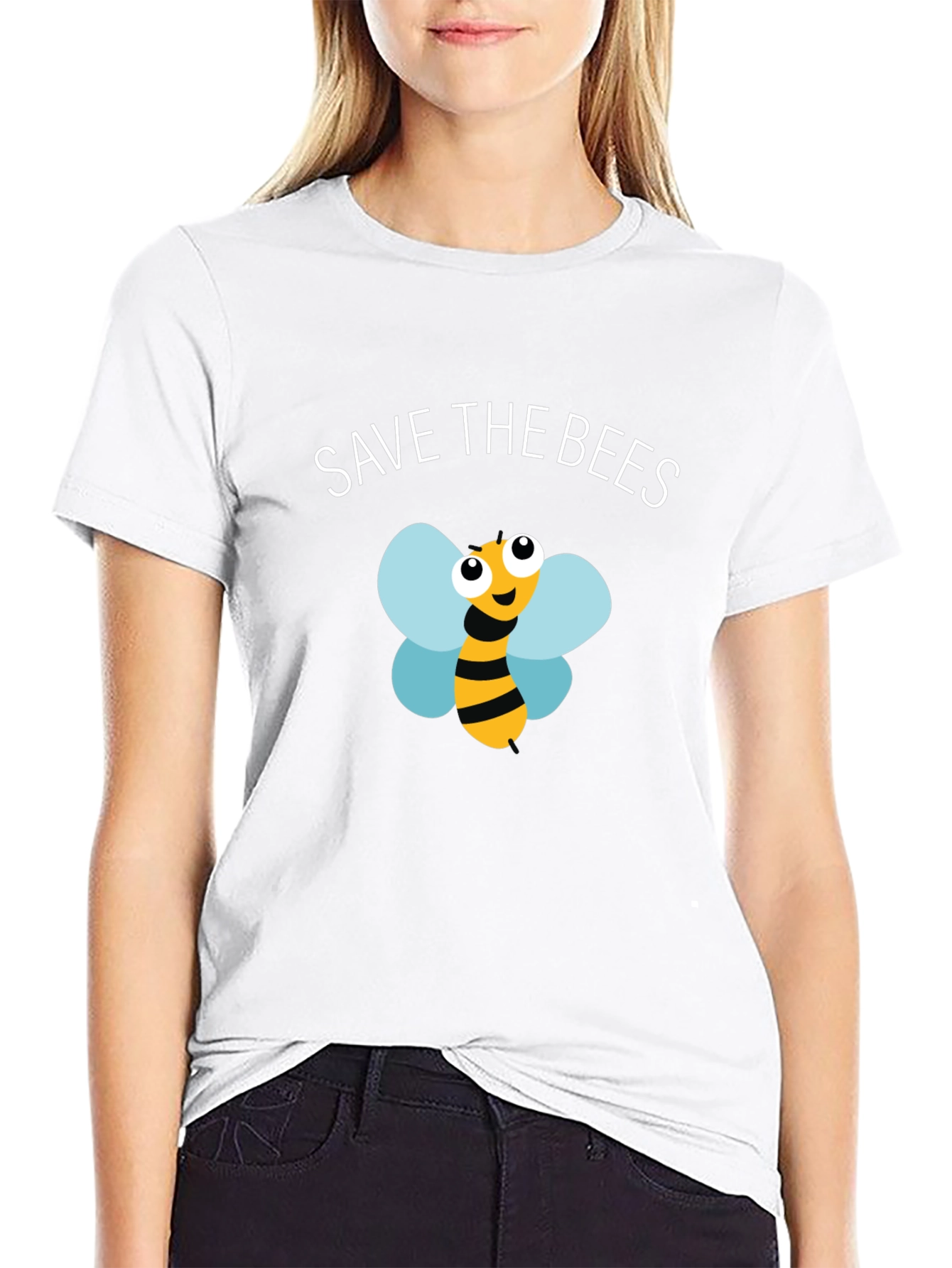 Black Save the Bees T-Shirt - Black Graphic Tee view 9