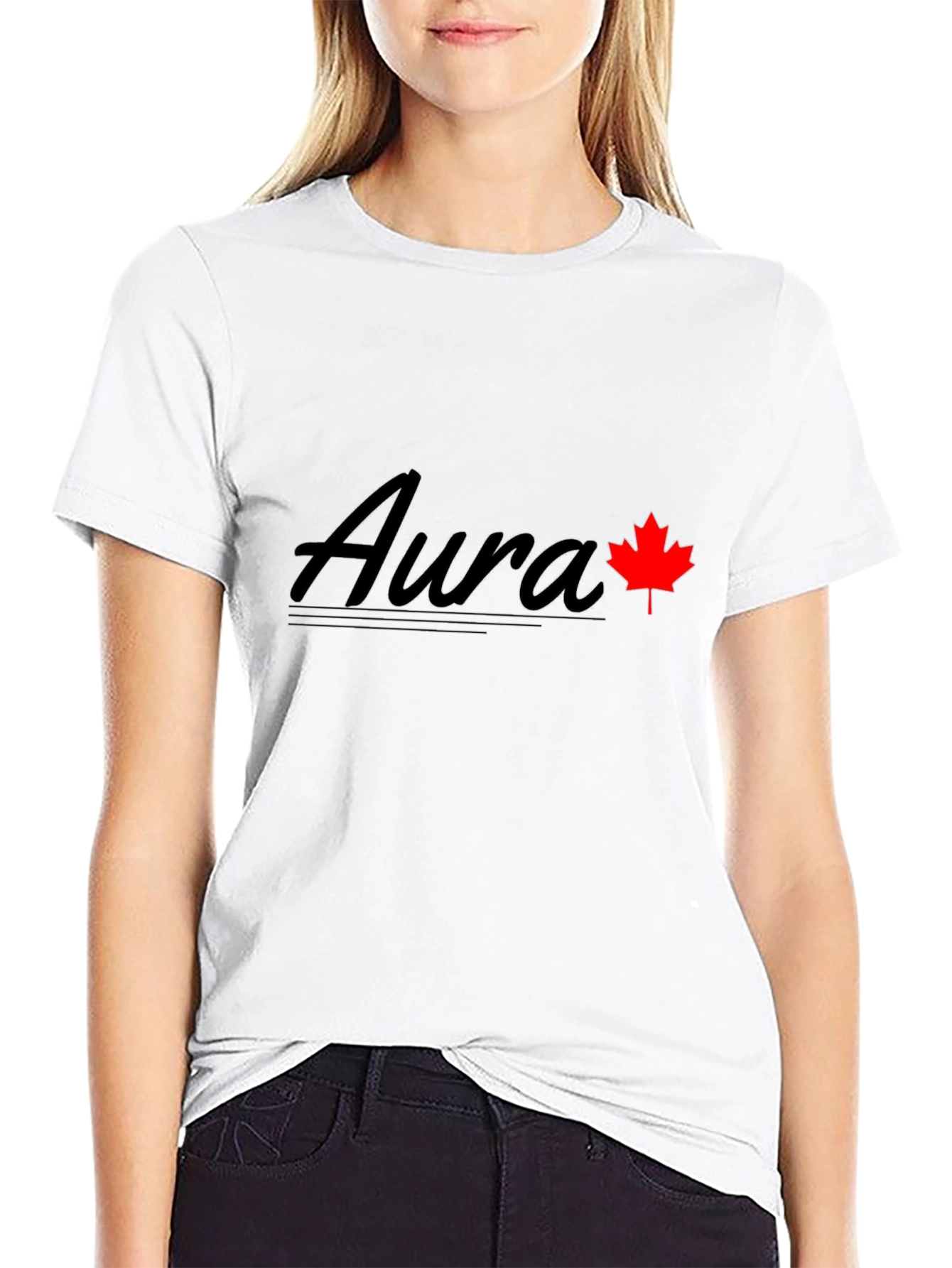 Black Aura Maple Leaf Graphic Tee - Black view 9