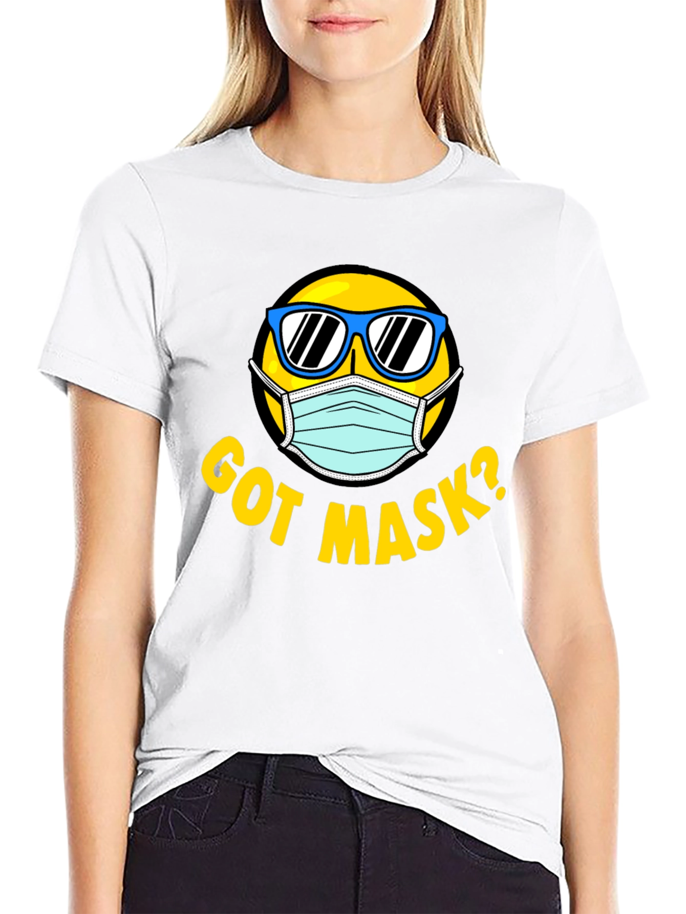 Black Got Mask? Graphic T-Shirt view 9