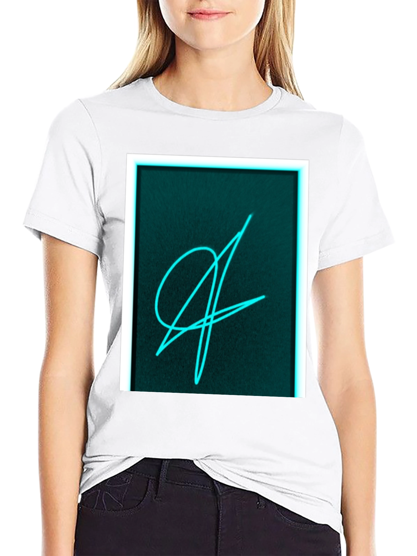 Black Neon Scribble Graphic Black T-Shirt view 9