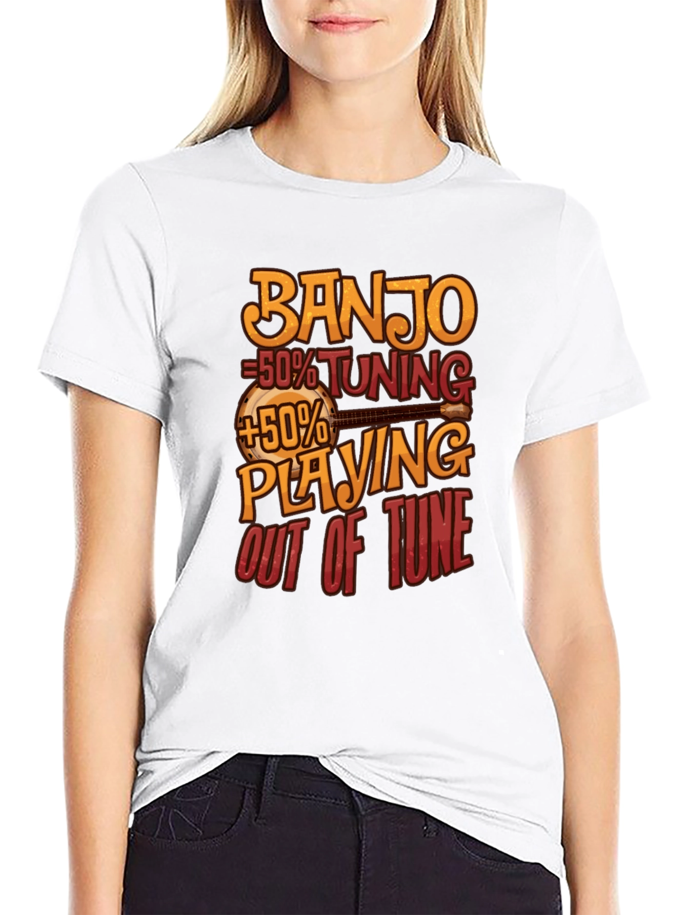Black Banjo Tuning Playing Funny Musician T-Shirt view 9