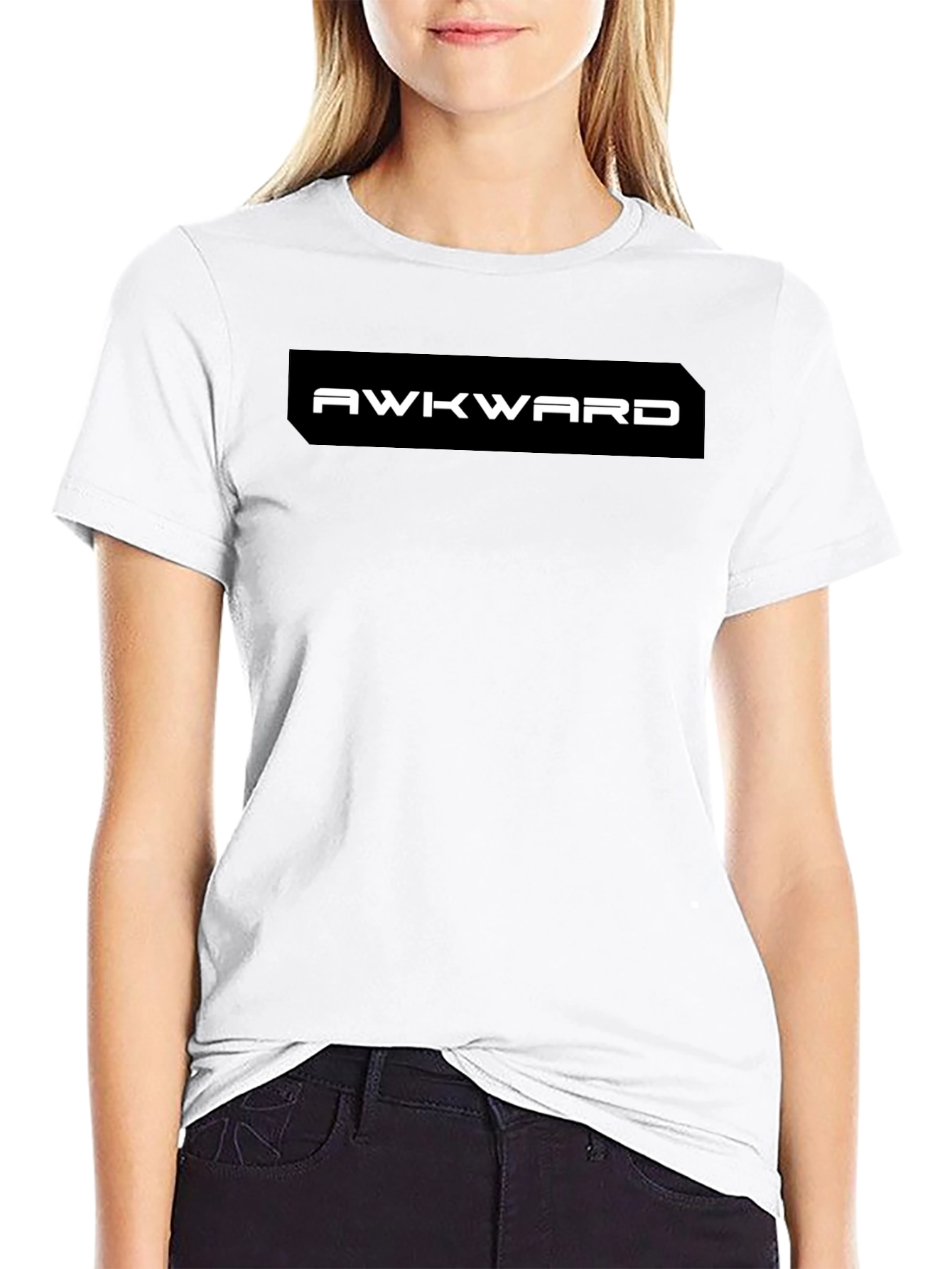 Black Awkward Graphic Tee - Black Casual T-Shirt view 9