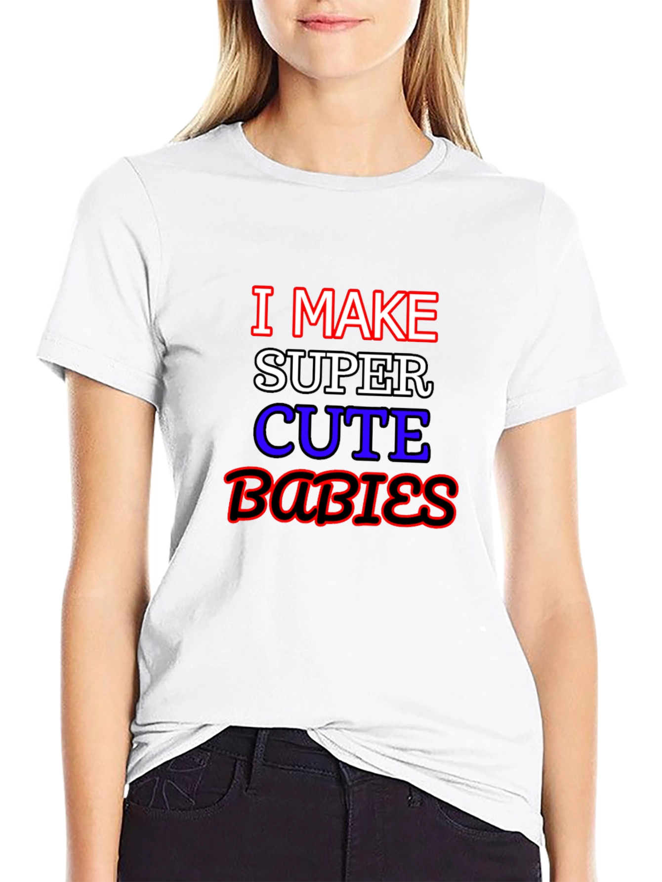 Black I Make Super Cute Babies Graphic T-Shirt view 9