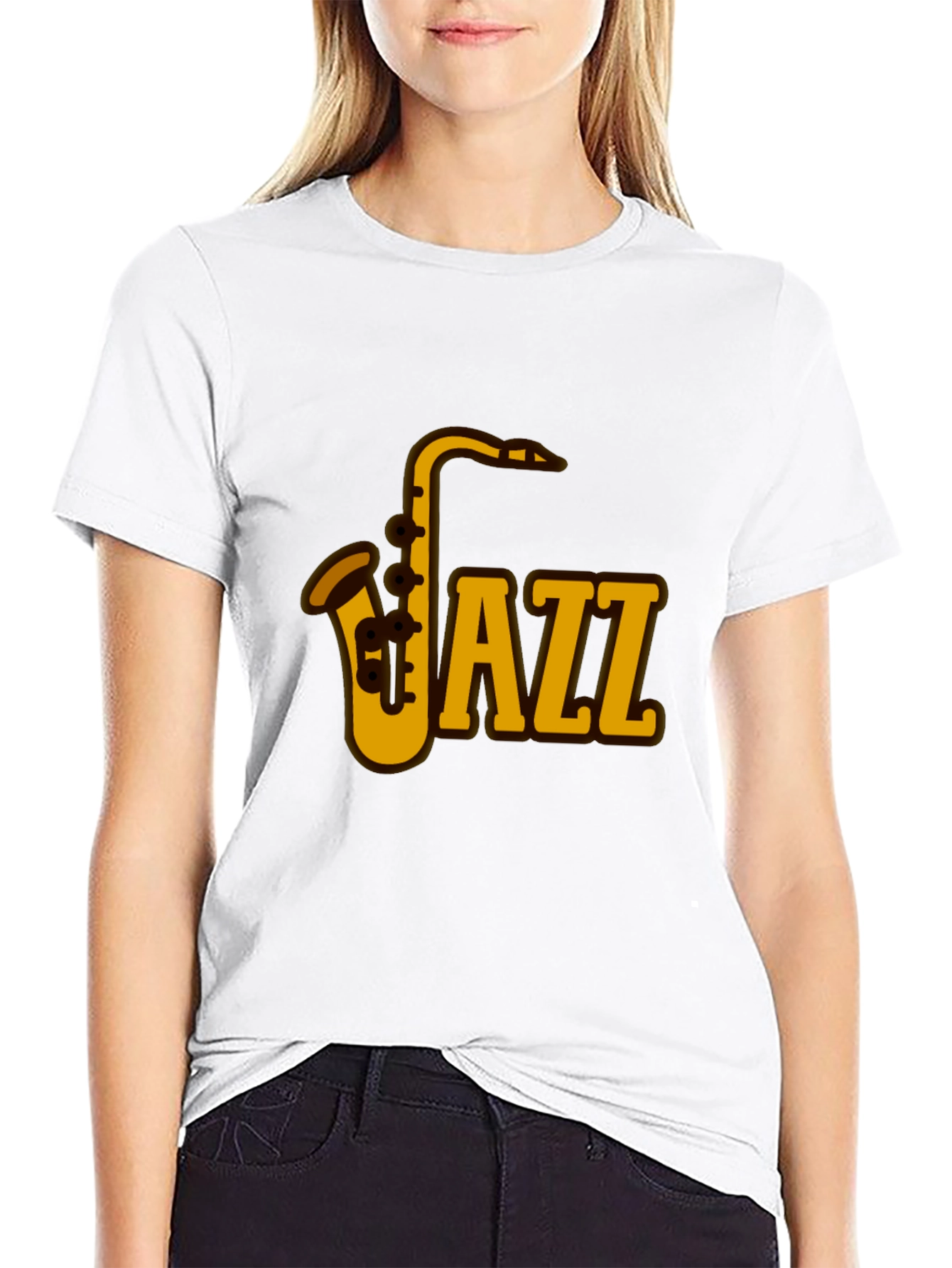 Black Jazz Saxophone Graphic Tee - Music Lover's T-Shirt view 9