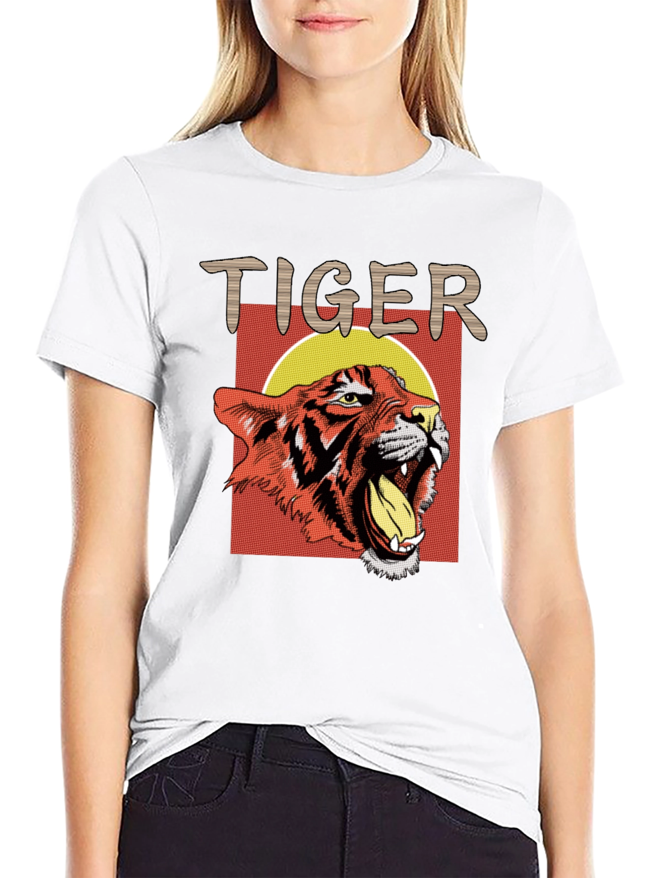 Black Tiger Graphic Tee - Bold Animal Print T-Shirt view 9