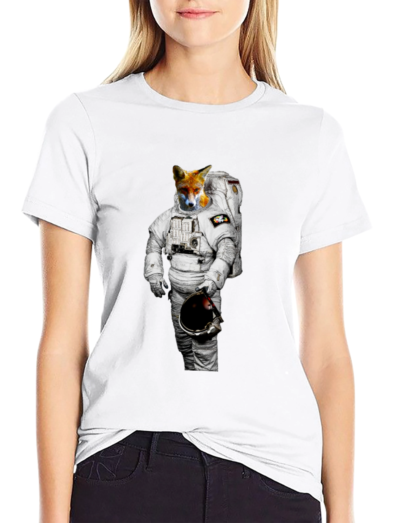 Black Fox Astronaut Graphic Tee - Mens Black T-Shirt view 9