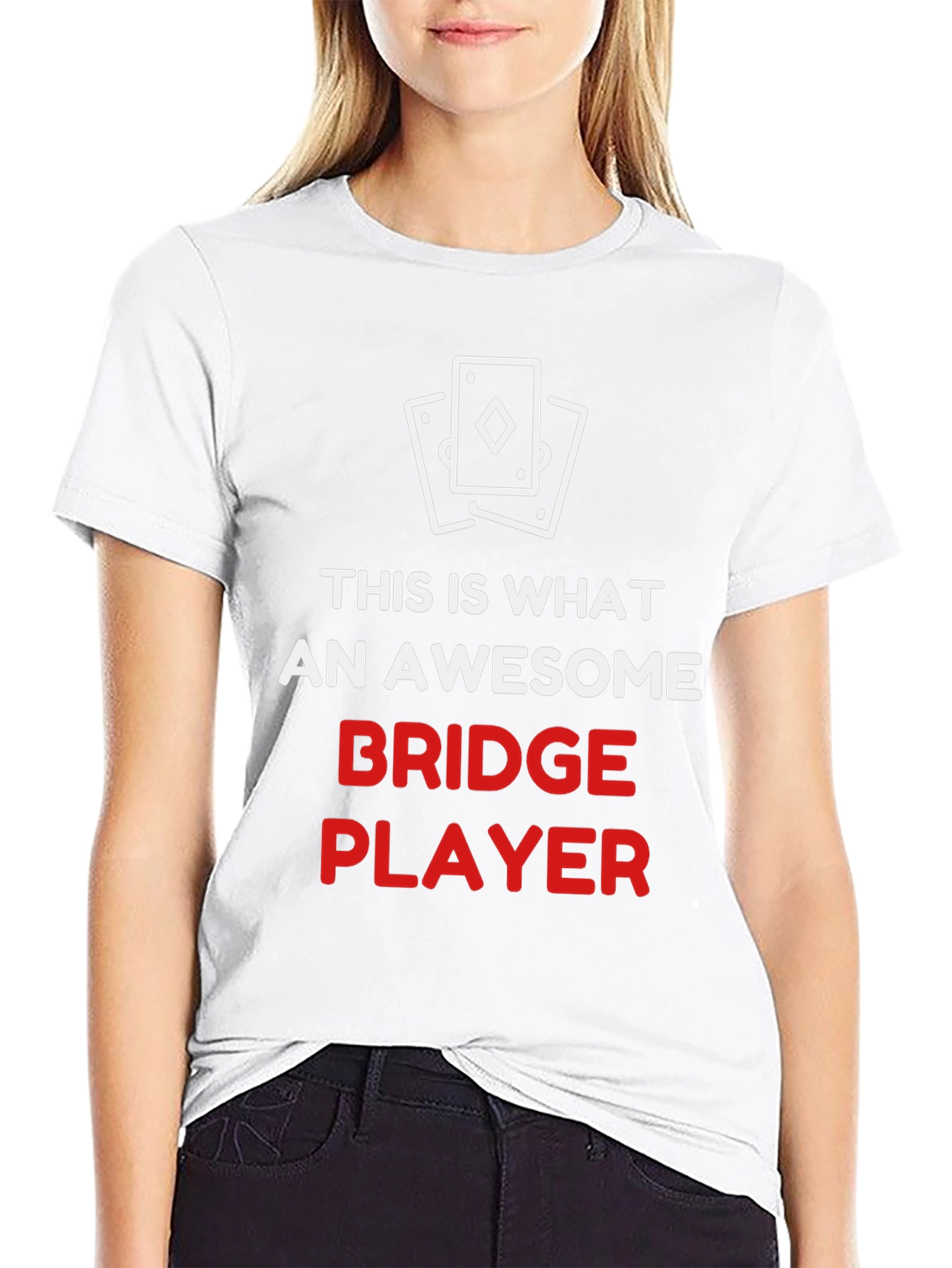 Black Awesome Bridge Player T-Shirt view 9