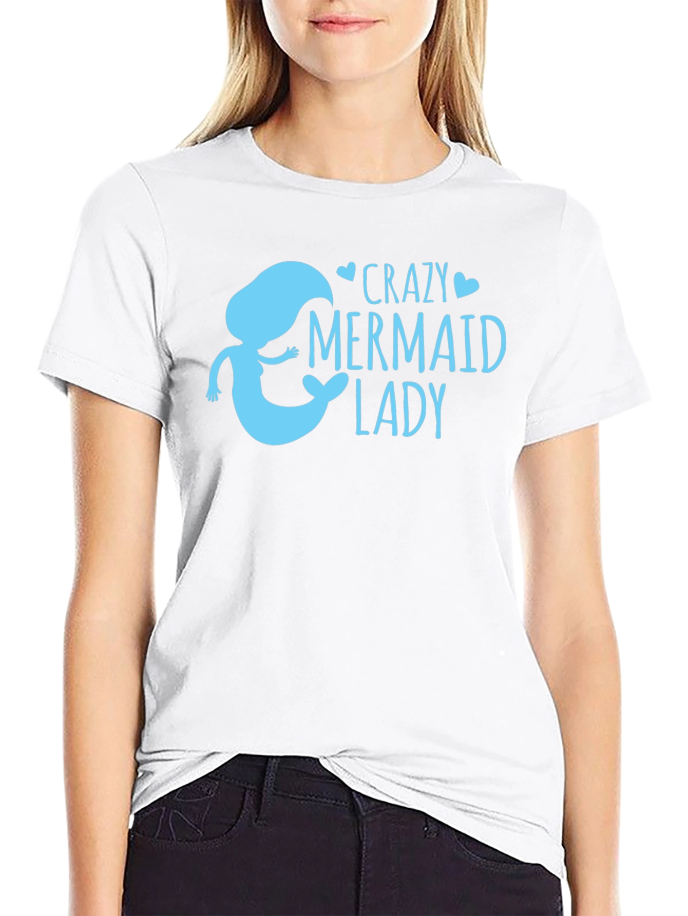 Black Crazy Mermaid Lady T-Shirt view 9