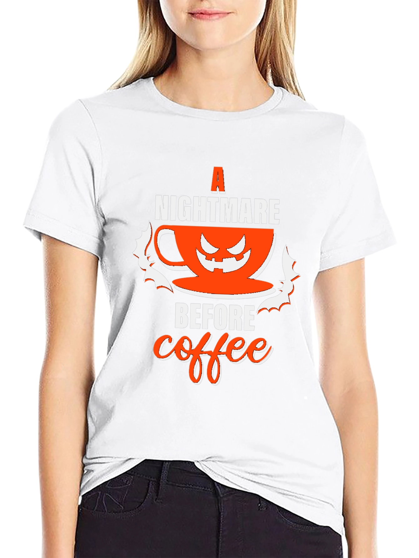 Black Nightmare Before Coffee Halloween T-Shirt view 9