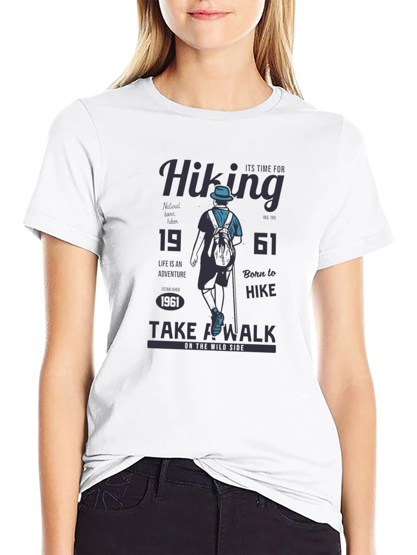 Black Hiking Adventure T-Shirt - Born to Hike view 9