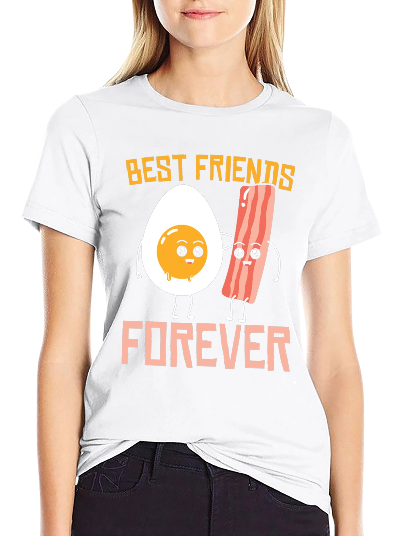 Black Best Friends Forever: Egg & Bacon Graphic Tee view 9