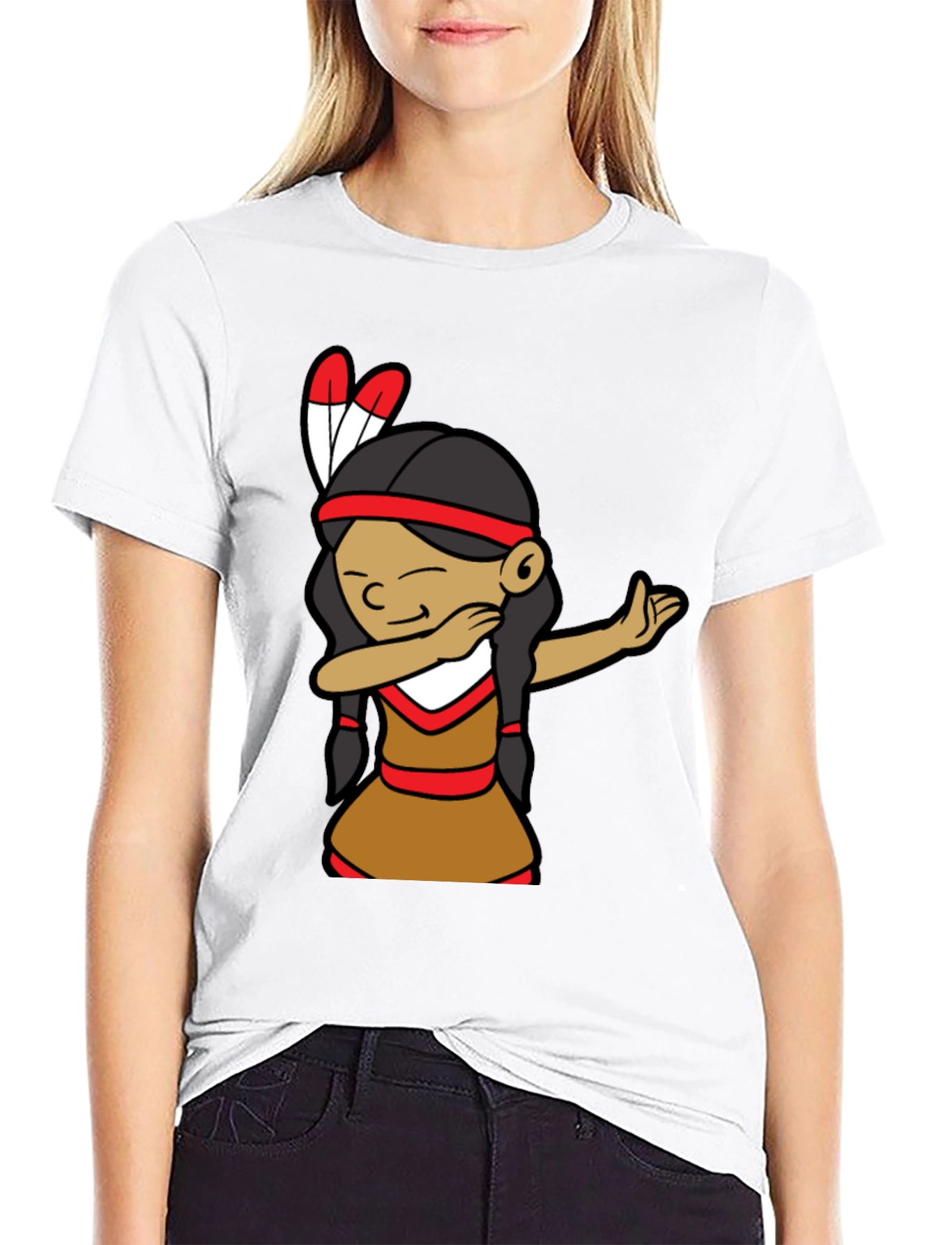 Black Native American Dab Dance Graphic Tee view 9