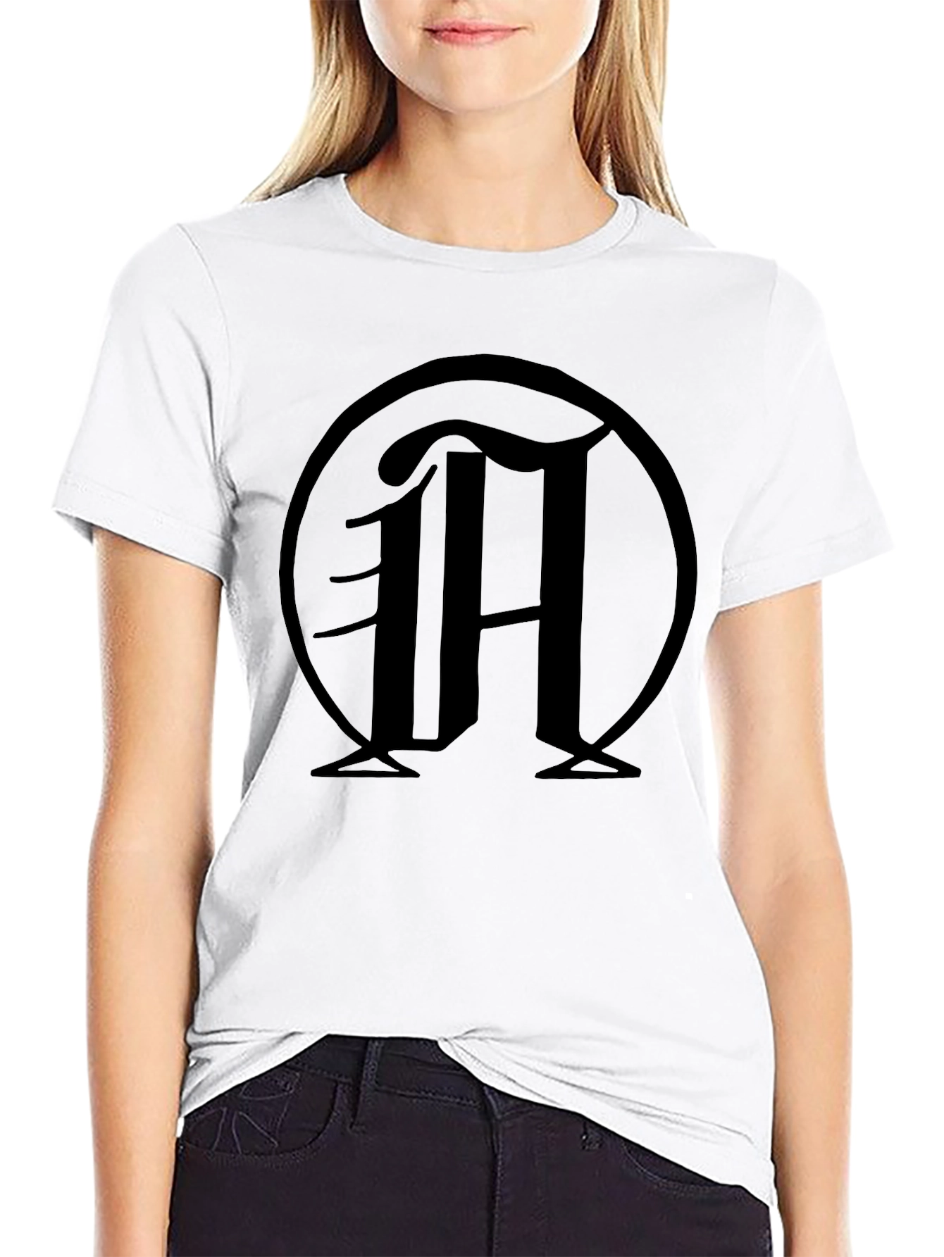 Black Black T-Shirt with "M" Logo view 9