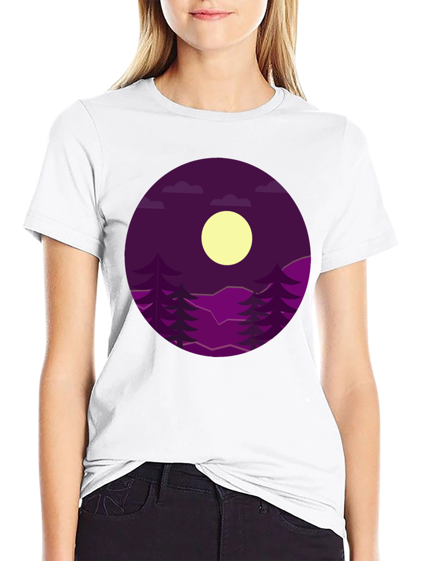 Black Night Sky Graphic Tee - Black Cotton Blend view 9