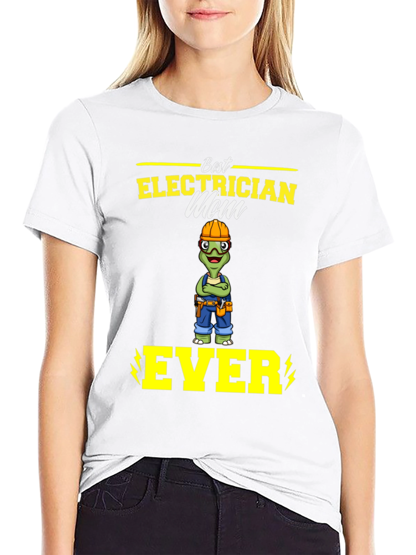 Black Best Electrician Mom Ever T-Shirt view 9