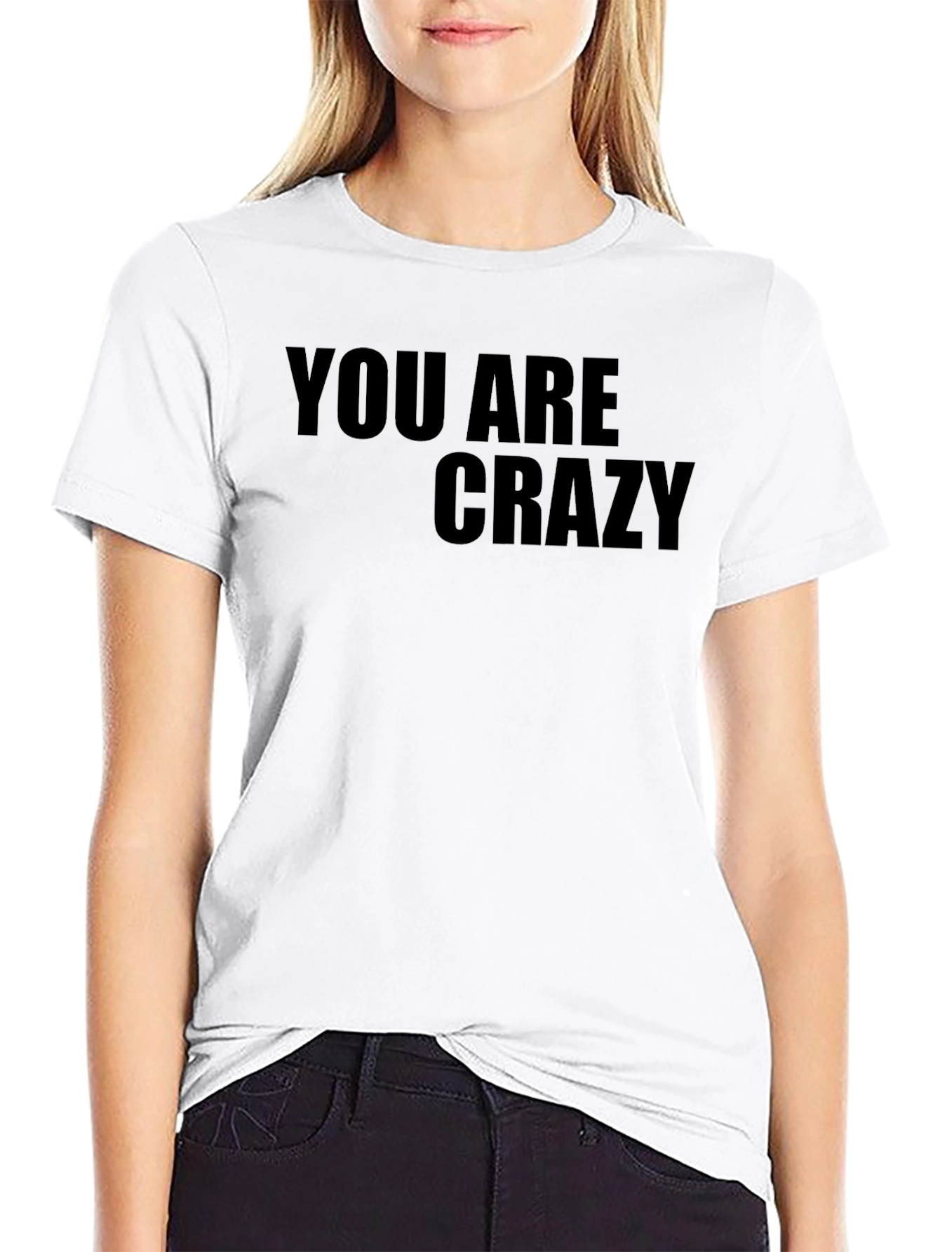 Black You Are Crazy Graphic Tee - Men's Black T-Shirt view 9