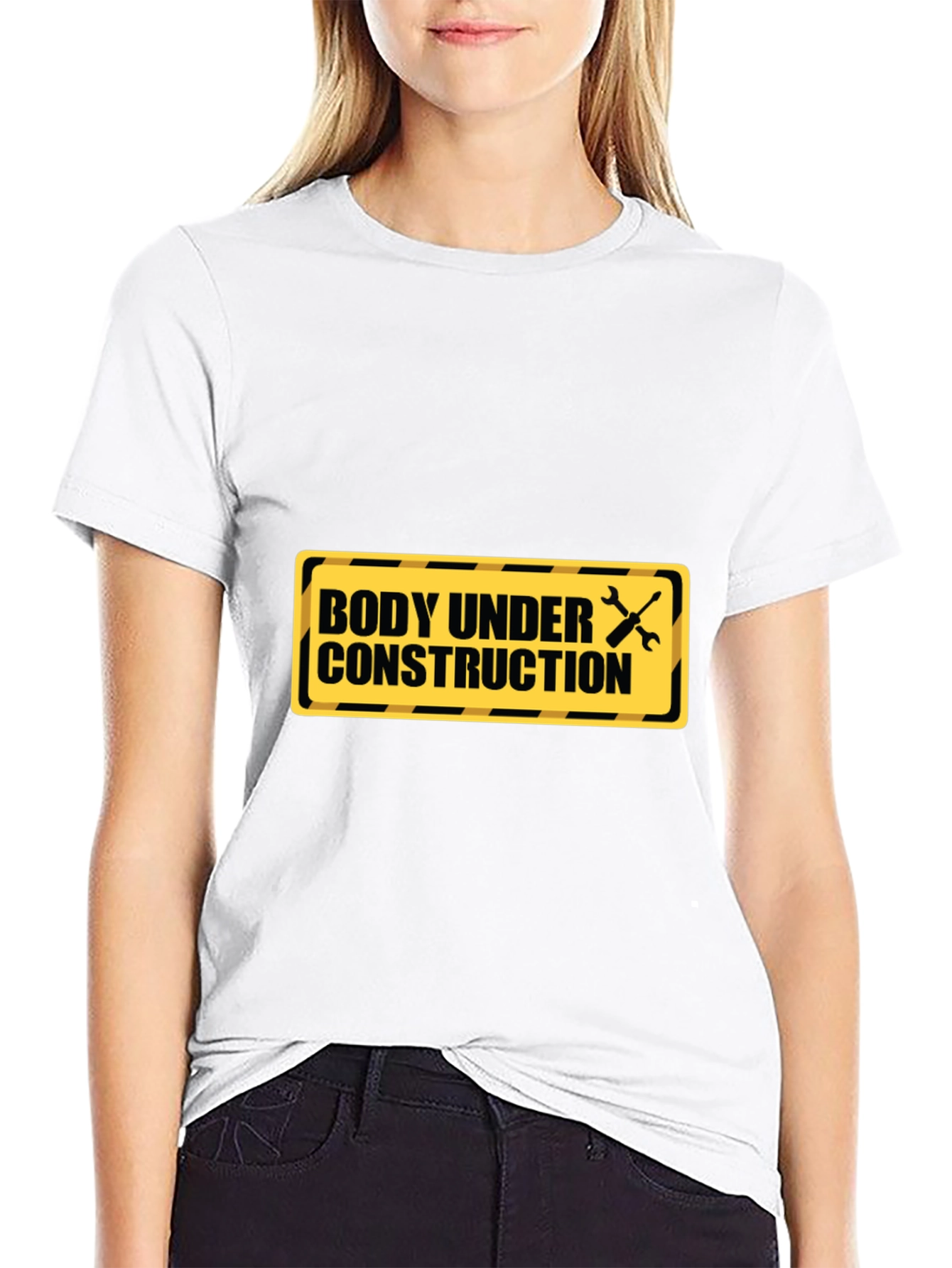 Black Body Under Construction T-Shirt - Gym & Fitness Apparel view 9