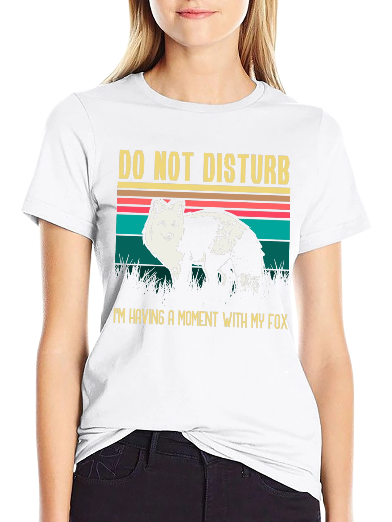 Black Do Not Disturb Fox Graphic Tee view 9
