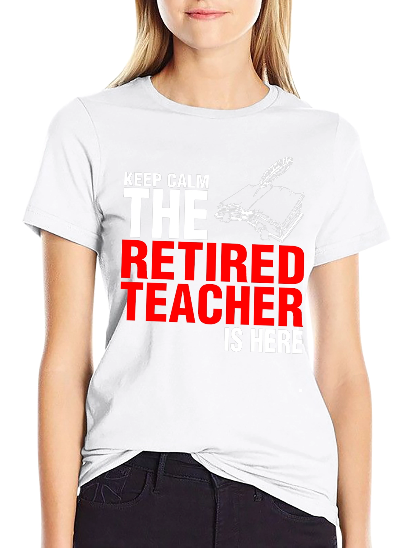 Black Retired Teacher T-Shirt - Keep Calm view 9