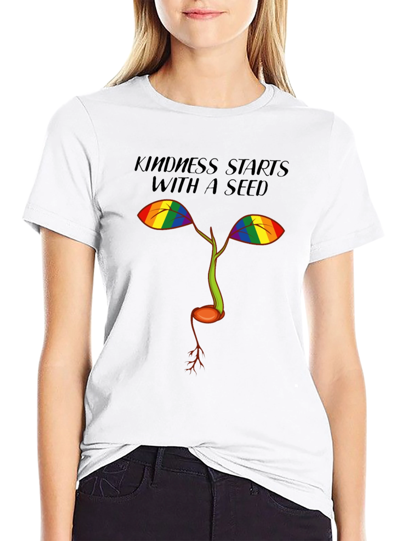 Black Kindness Starts with a Seed Black T-Shirt view 9