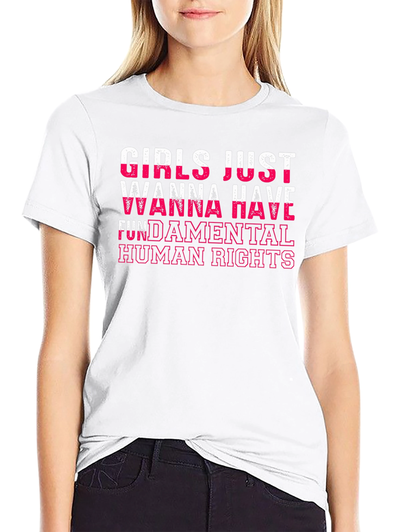 Black Girls Just Wanna Have Fundamental Human Rights T-Shirt view 9
