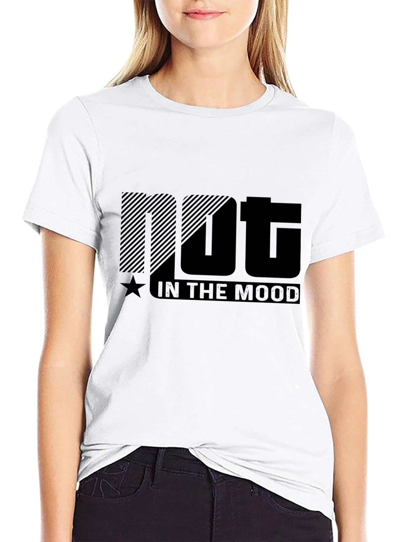 Black Not In The Mood Black Graphic Tee view 9