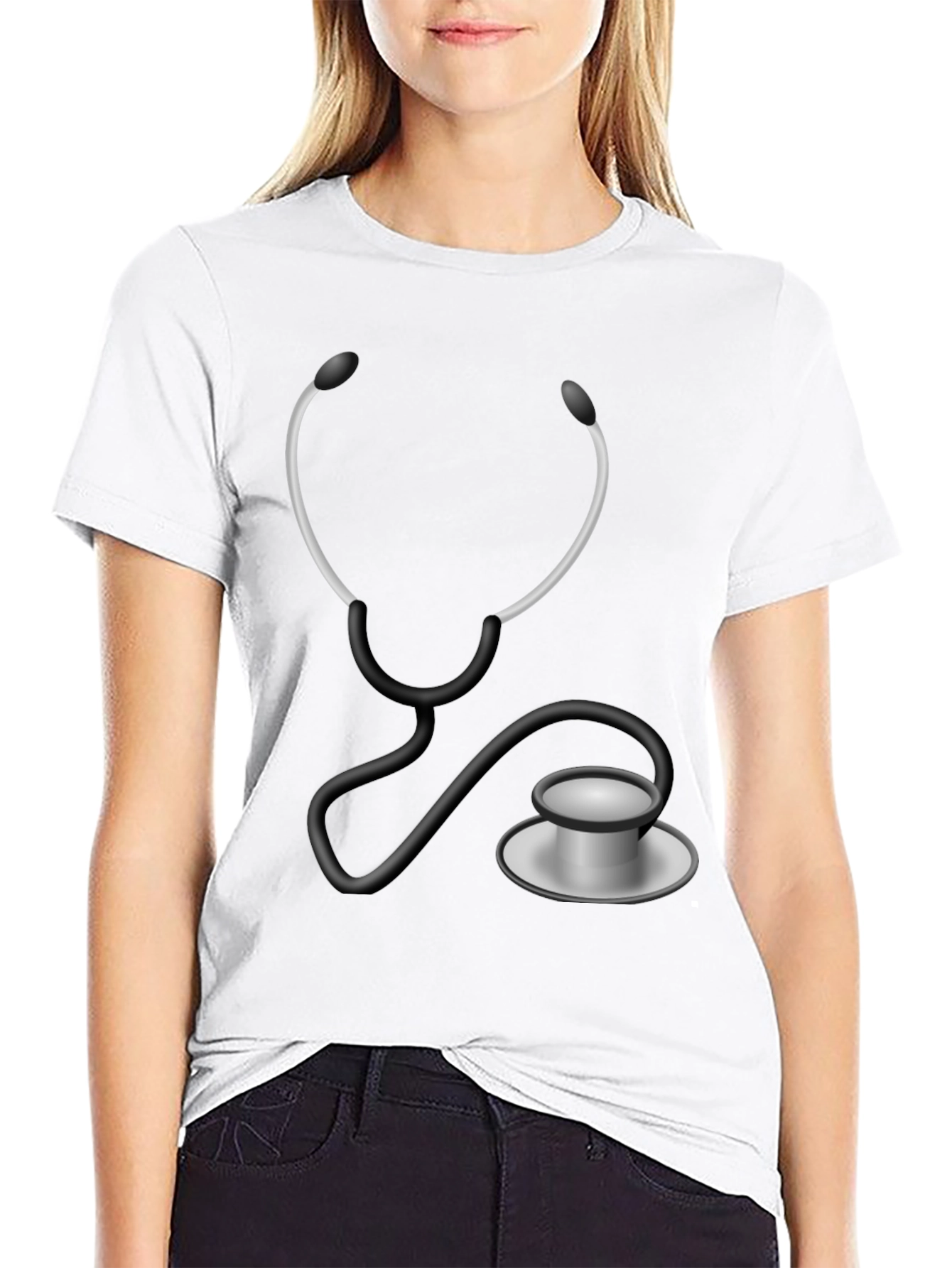 Black Stethoscope Graphic T-Shirt - Medical Humor Tee view 9