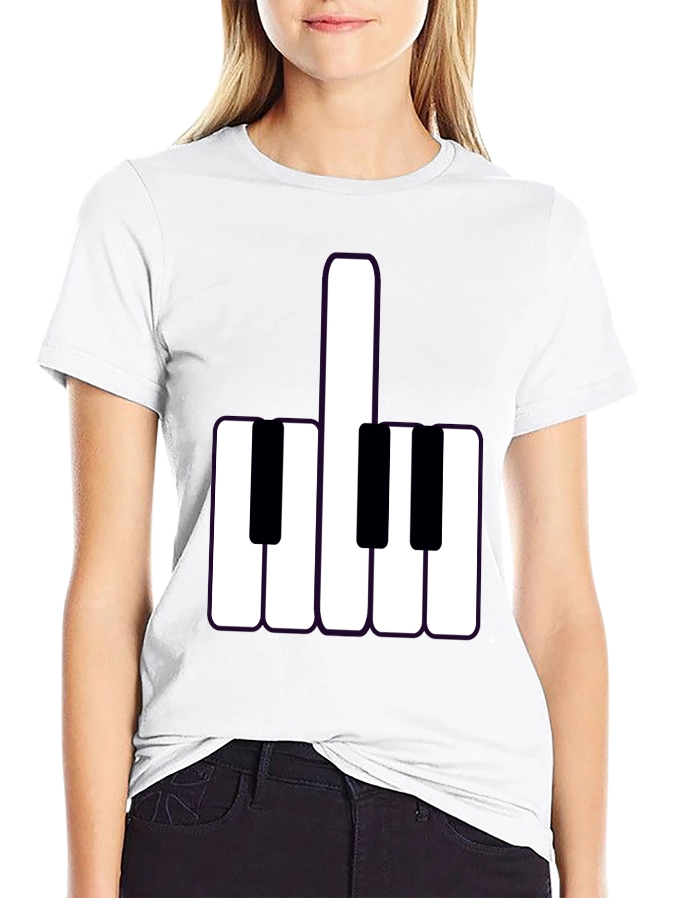 Black Musical Middle Finger Graphic Tee - Black view 9