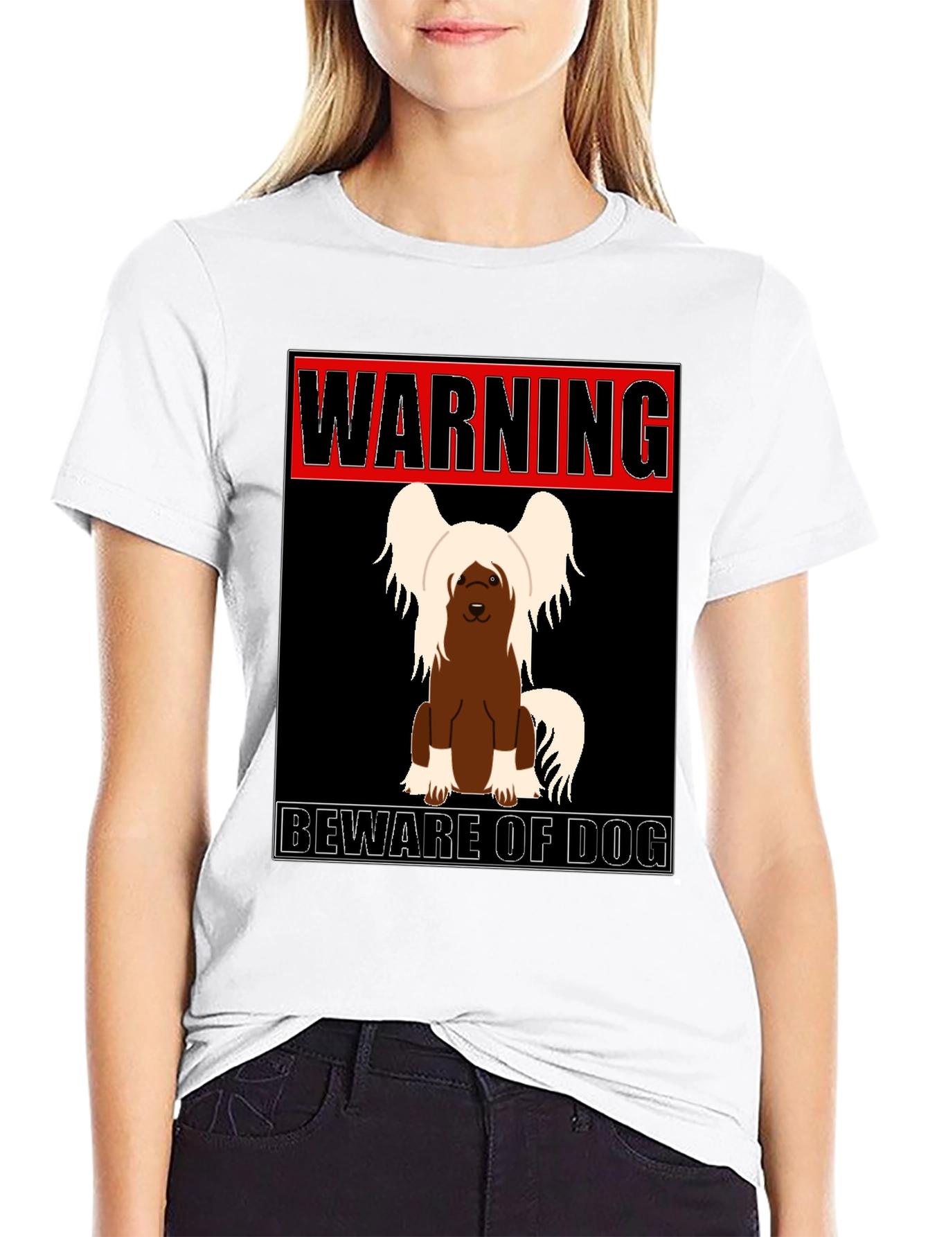 Black Warning Beware of Dog T-Shirt view 9