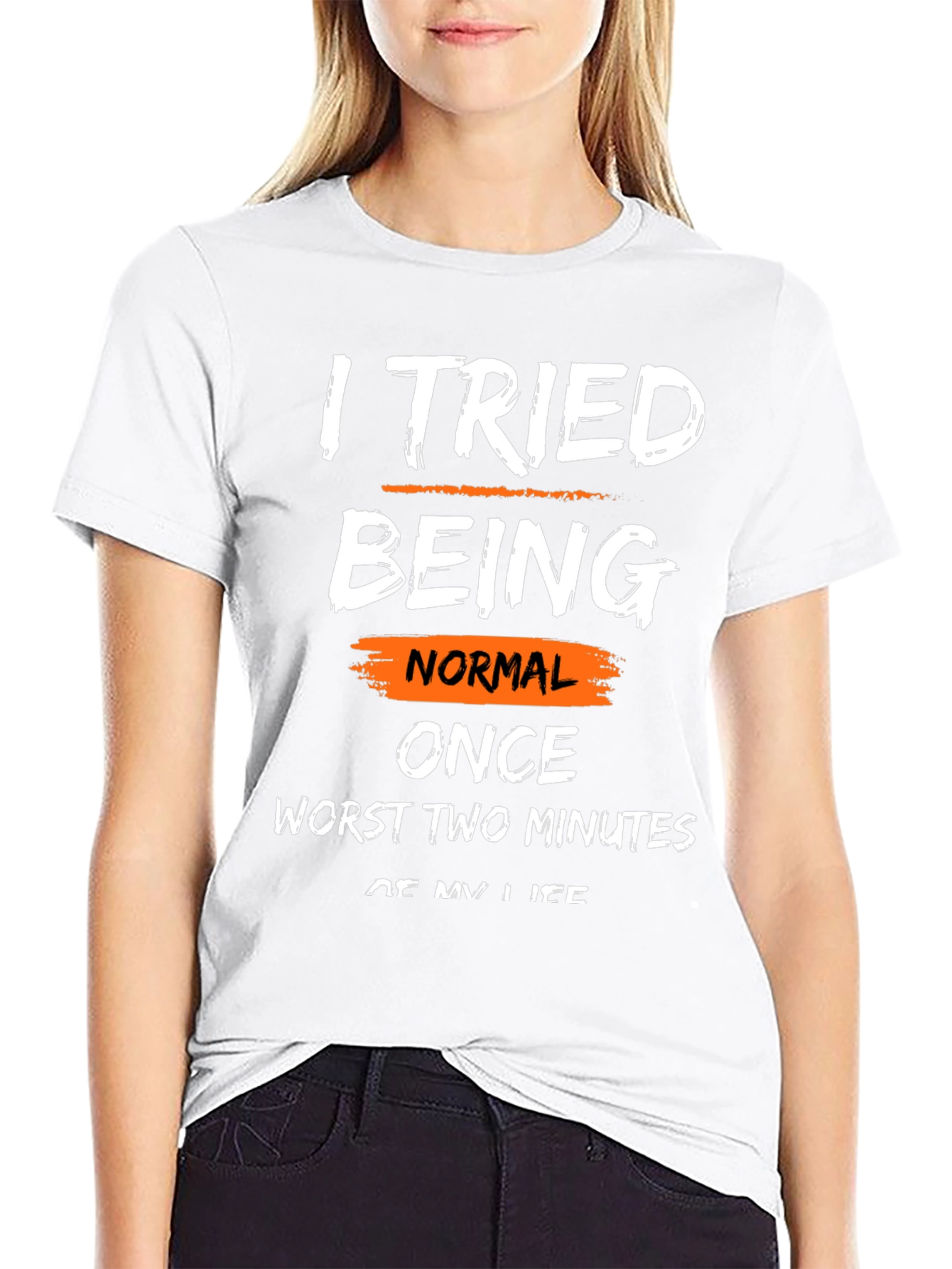 Black Funny Sarcastic Graphic T-Shirt - I Tried Being Normal view 9