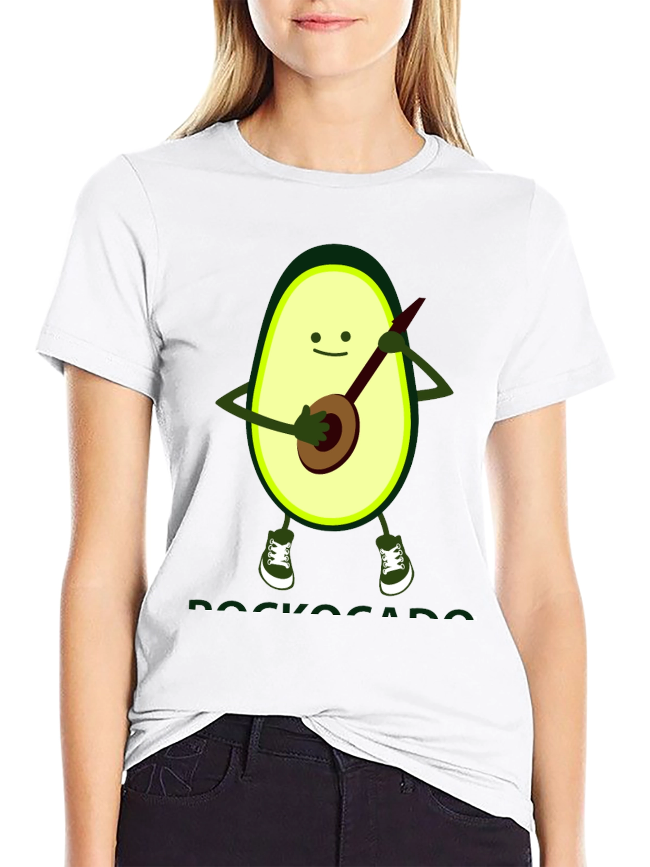 Black Avocado Banjo Player Graphic T-Shirt view 9