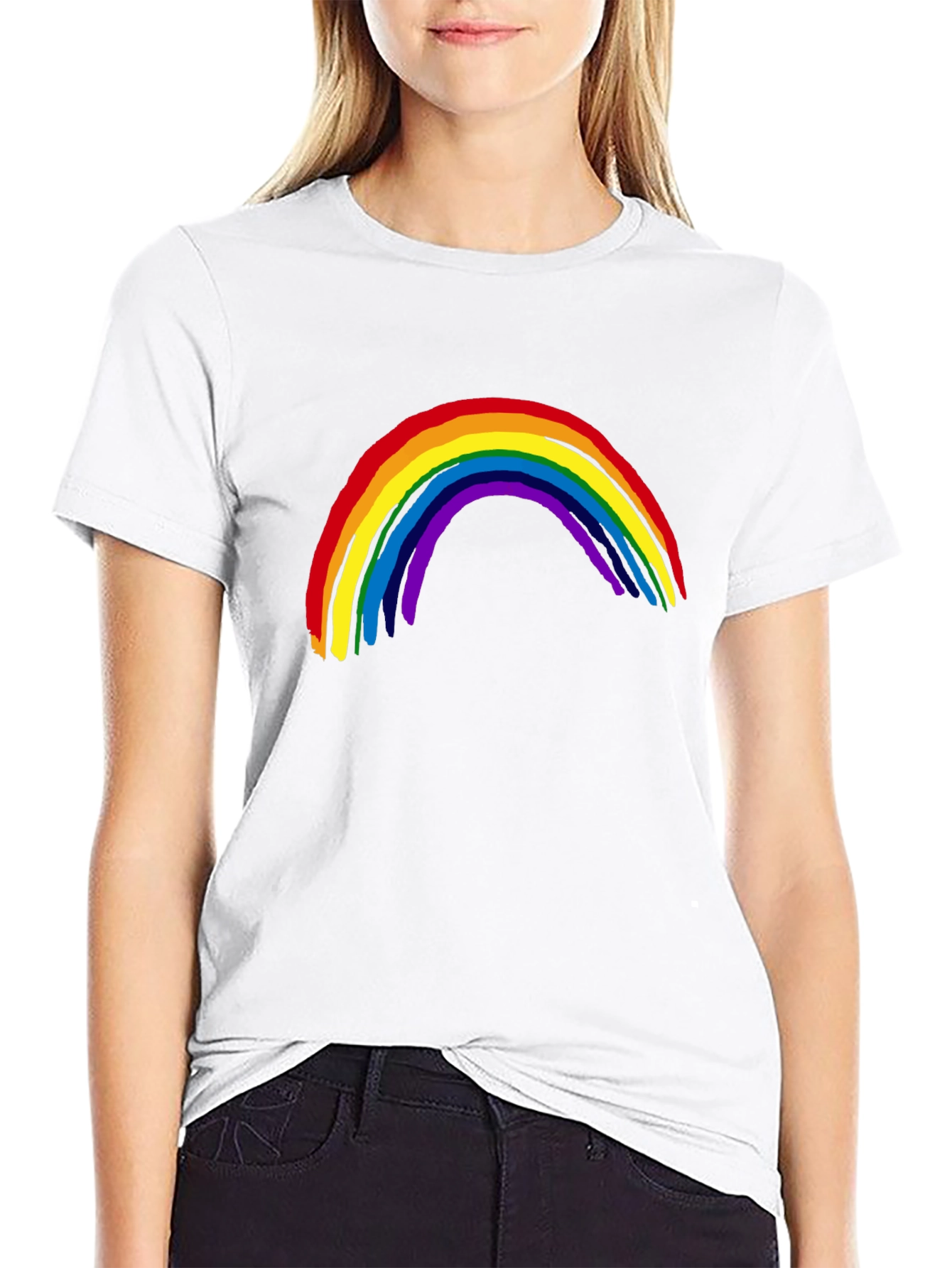 Black Rainbow Graphic Tee - Black Casual Shirt view 9