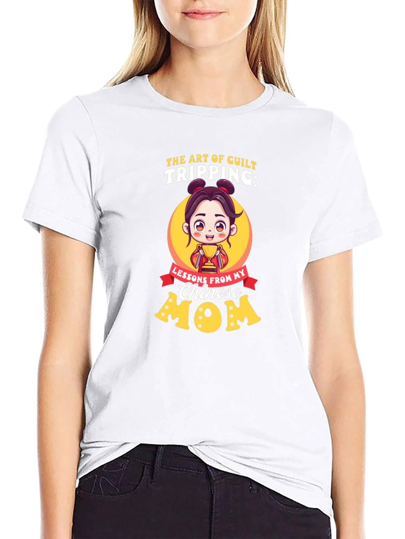 Black Art of Guilt Tripping Chinese Mom T-Shirt view 9