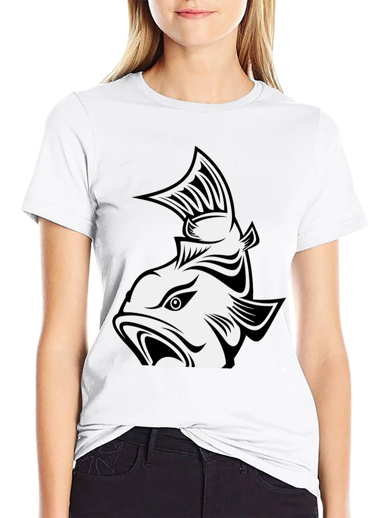 Black Fish Graphic T-Shirt - Men's Black Tee view 9