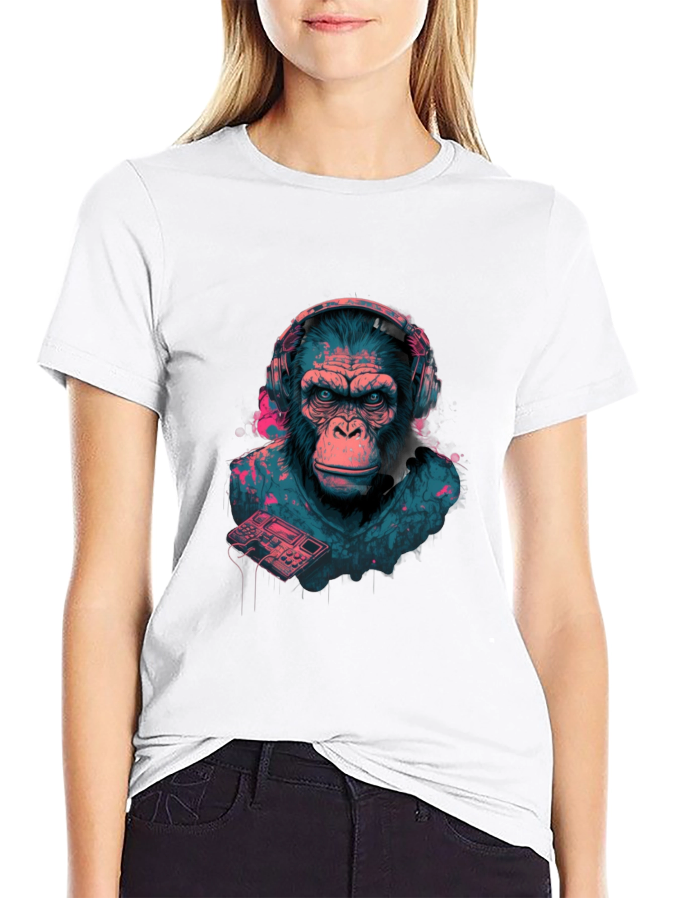 Black DJ Ape Graphic Tee - Cool & Unique Design view 9