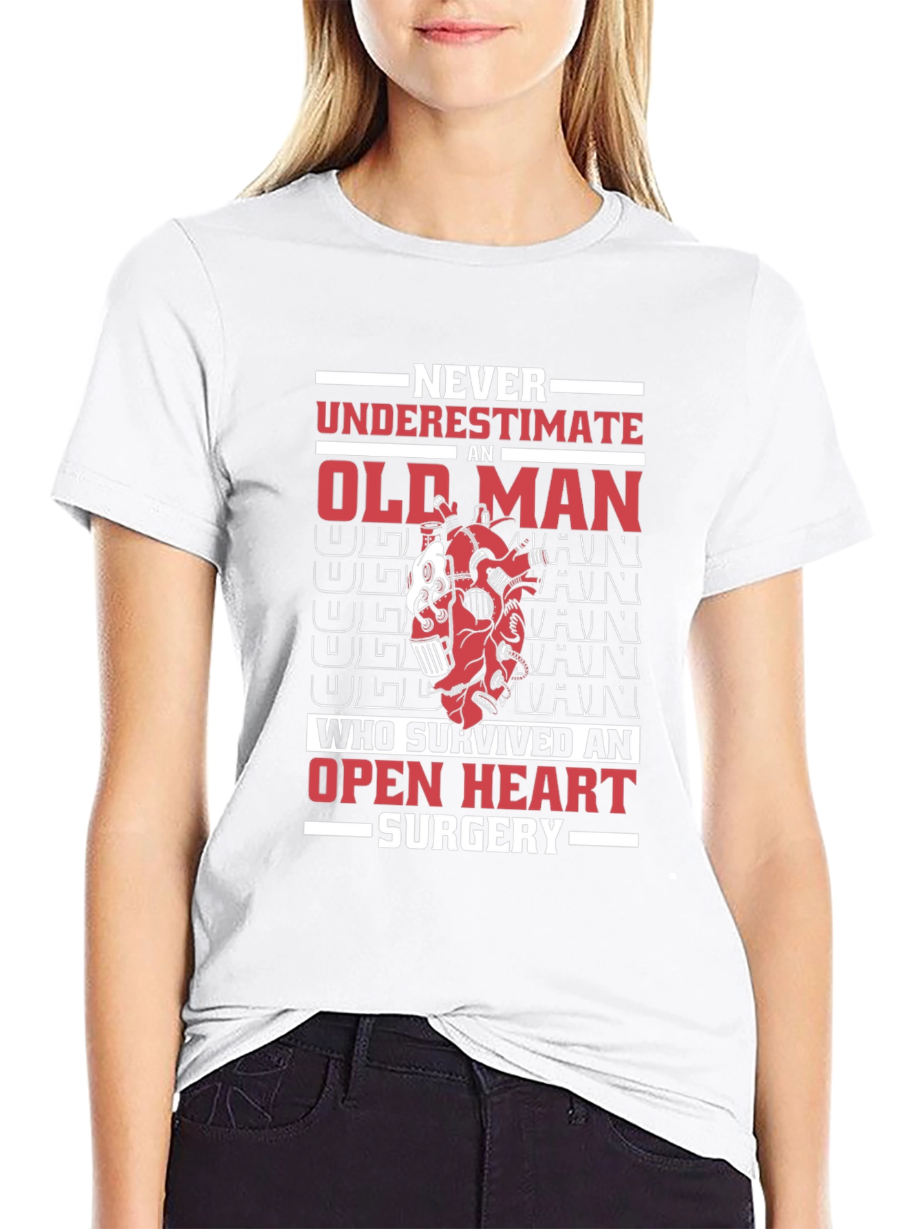 Black Never Underestimate Old Man Open Heart Surgery T-Shirt view 9