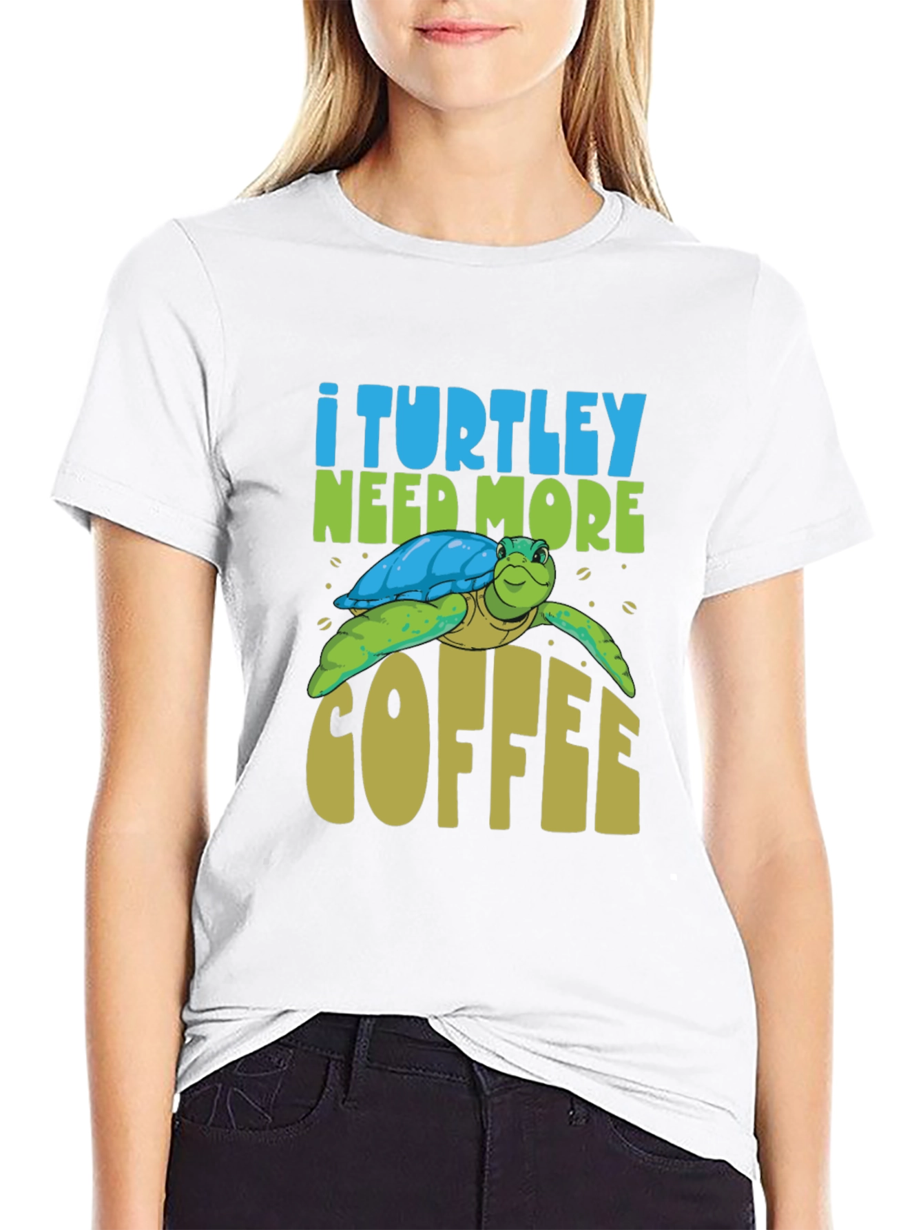 Black I Turtley Need More Coffee Black T-Shirt - Unisex view 9