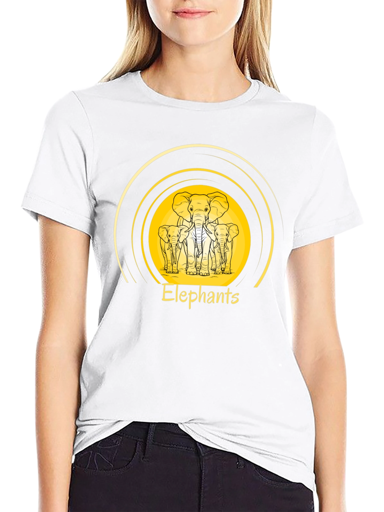 Black Elephant Family Graphic Tee - Stylish Black Cotton Shirt view 9