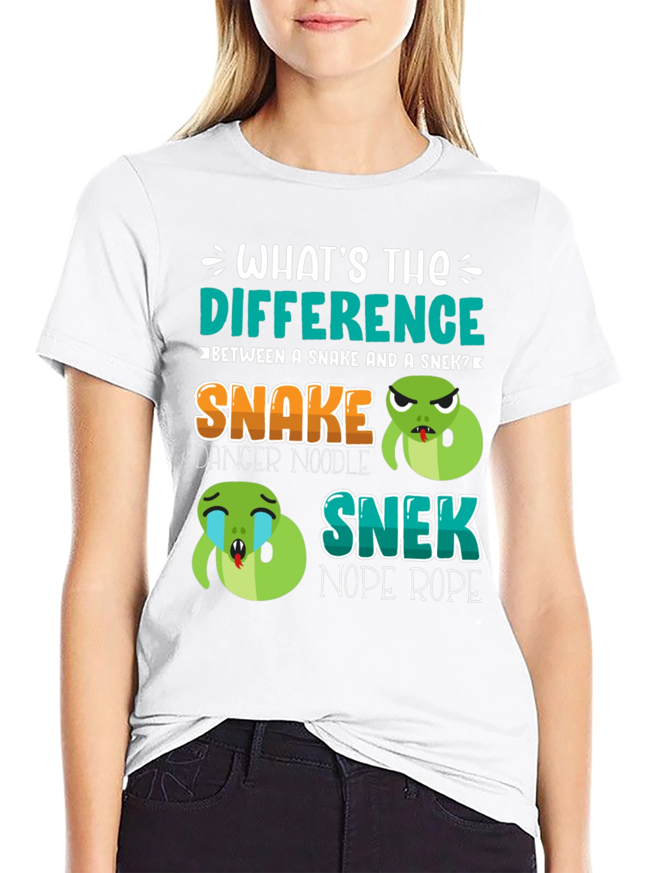 Black Snake vs Snek T-Shirt: Danger Noodle vs Nope Rope Tee view 9