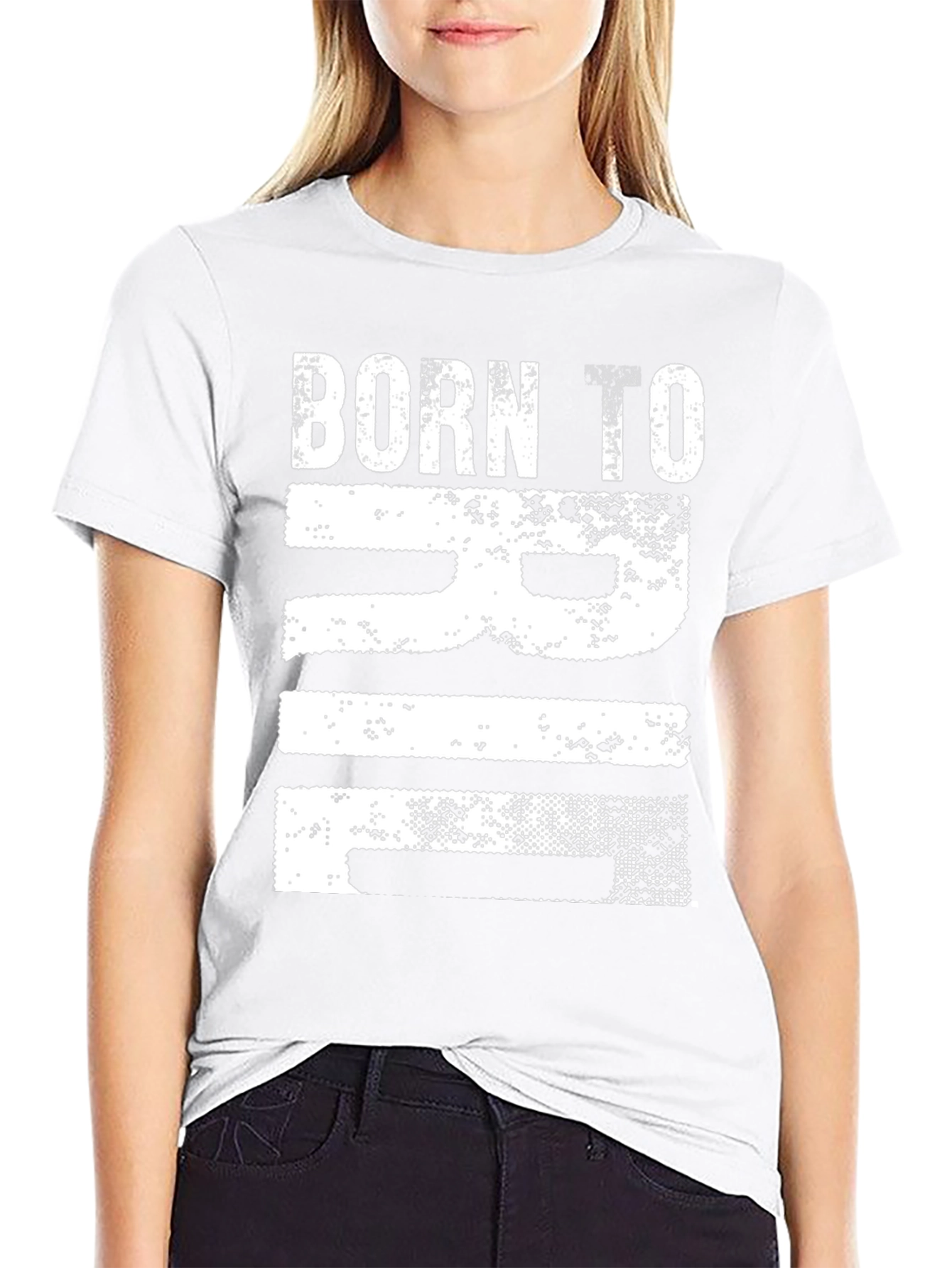 Black Born to RIF T-Shirt - Distressed Graphic Tee view 9