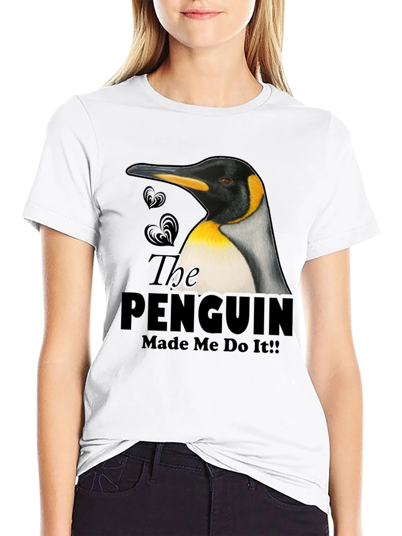 Black Penguin Made Me Do It! Novelty T-Shirt view 9
