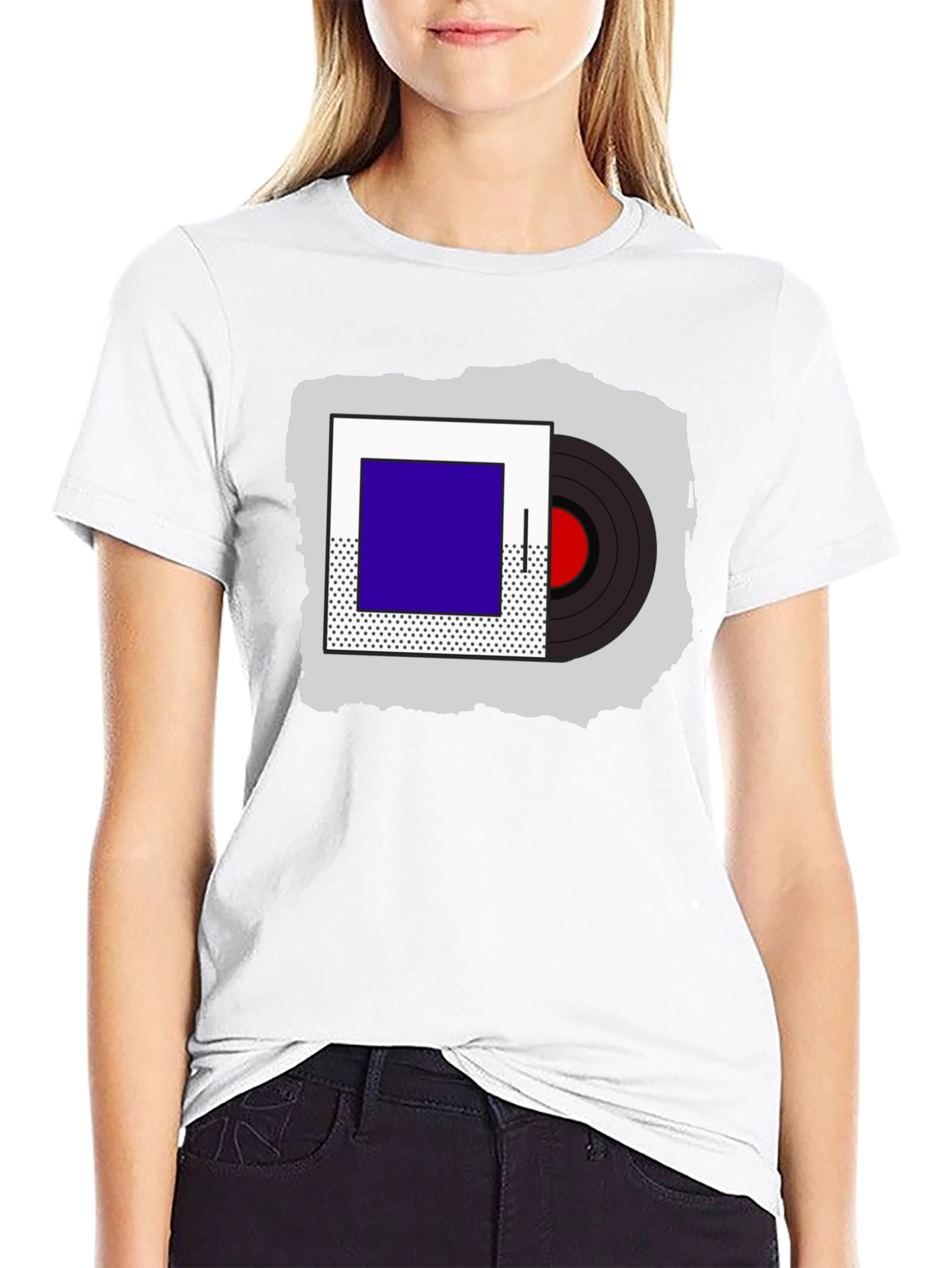 Black Retro Vinyl Record Graphic Tee - Cool Music Lover Shirt view 9