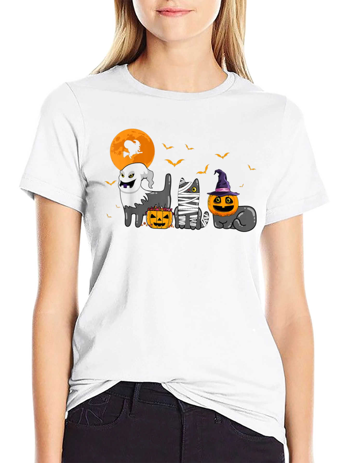 Halloween Cats Graphic T-Shirt - 9